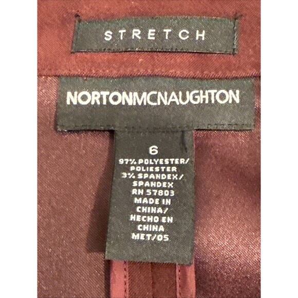 Norton McNaughton Size 6 Deep Maroon Jacket Blazer 3 Button - Picture 5 of 7